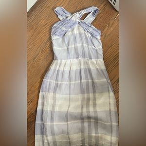 Beautiful cross neck Burberry dress. Gorgeous lavender plaid